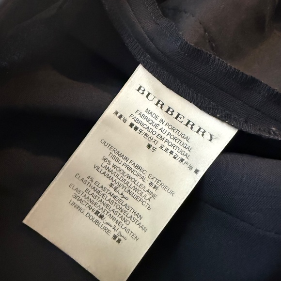 Burberry London Designer Solid Black Wool Stretch Blazer Suit Set Womens Size 14 - Picture 7 of 16